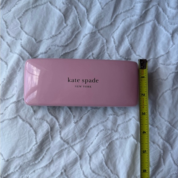 Kate Spade Blush Pink and Dark Green Eyeglass Case with Wipe - Picture 3 of 9